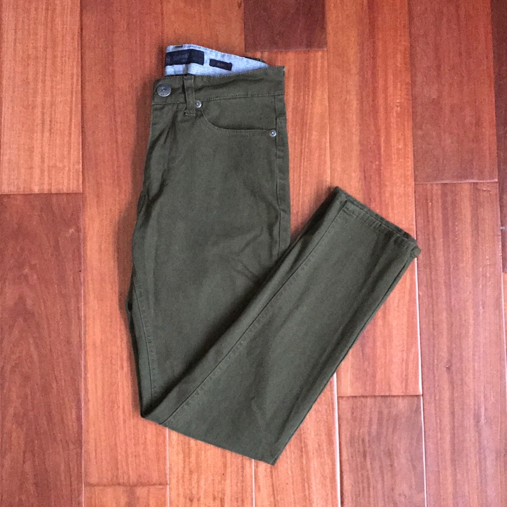 Men Olive Slim Pant W28 L30